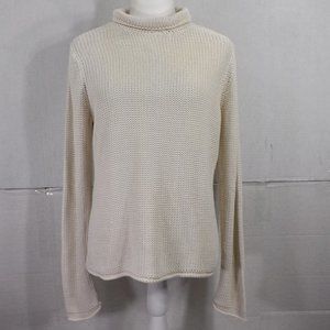 Liz Claiborne Off-White Cotton Knit Sweater M